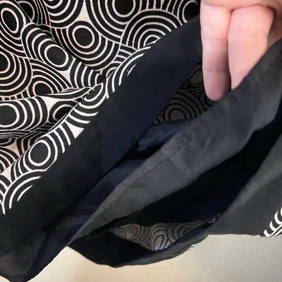Tibi‎ Black and White Shift Mini Dress Size 4 Geometric Retro Sleeveless - Picture 8 of 9
